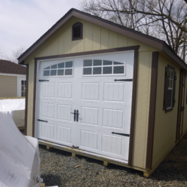 12 x 20 Heritage garage with glass in door and heavy duty t hinges