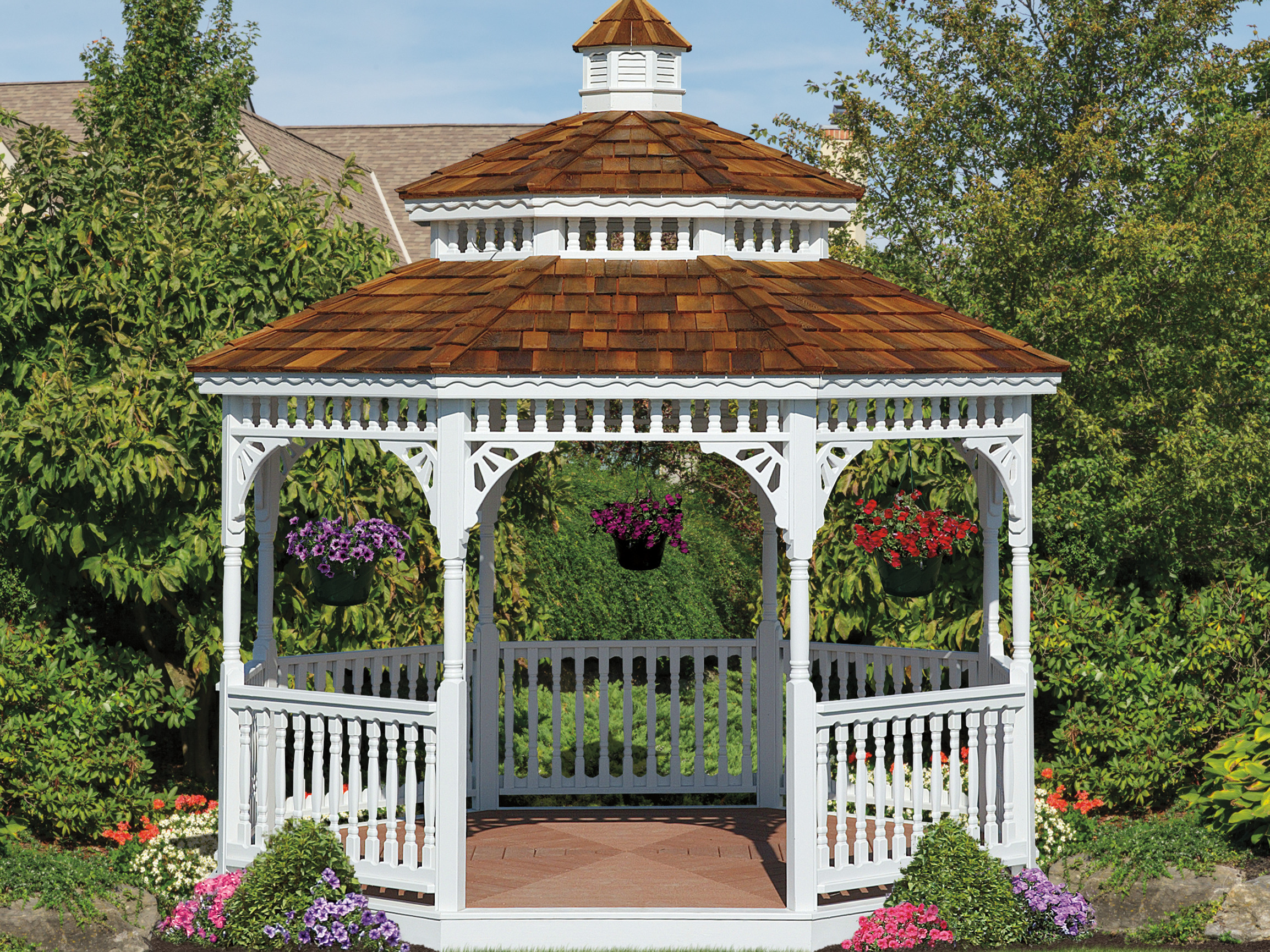 Victorian Painted Wood Gazebo