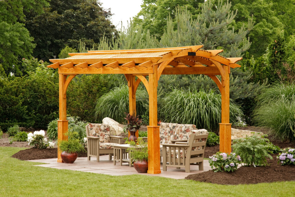 Custom pergola over a patio in Deal, NJ