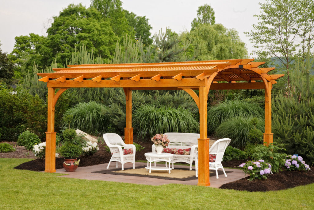 Custom pergola over a patio in Marlboro, NJ
