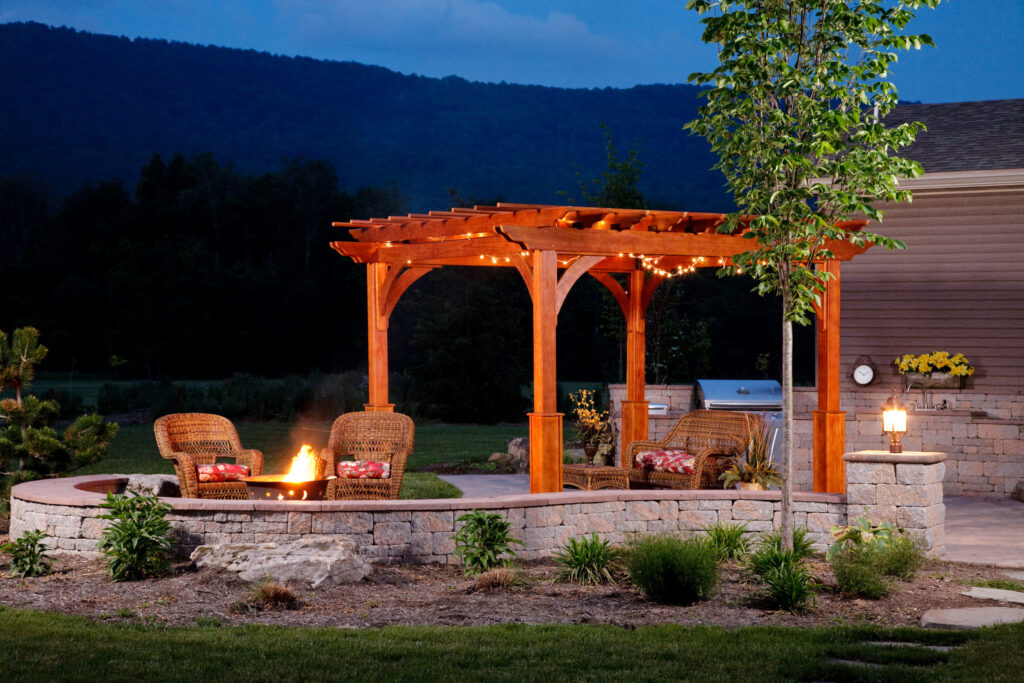Custom pergola over a patio in Sea Girt, NJ
